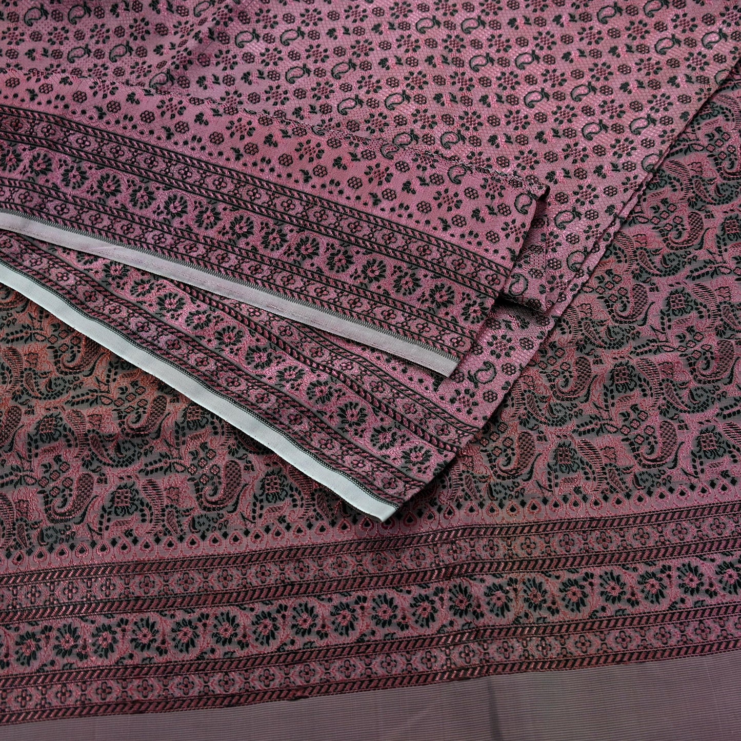 Indian Vintage Sari Purple Artificial Silk Hand Woven Brocade Sarees 5yd Ethnic Craft Fabric Sewing Wedding Sarees Dress making Crafting