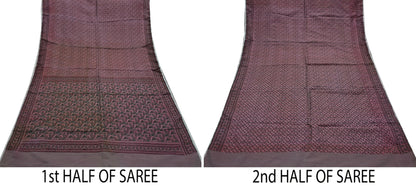 Indian Vintage Sari Purple Artificial Silk Hand Woven Brocade Sarees 5yd Ethnic Craft Fabric Sewing Wedding Sarees Dress making Crafting