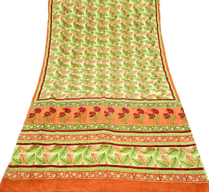 Indian Vintage Saree Pure Crepe Silk Printed Sari Fabric 5yd Sewing Floral Soft Craft Fabric Wrap Dress making Quilting Upcycle