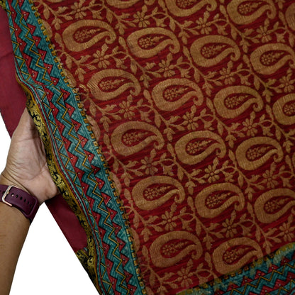 Indian Vintage Sari Hand Woven Pure Georgette Silk Saree Craft Fabric 5Yard Ethnic Floral Soft Dress making Crafting Quilting Upcycle Zari