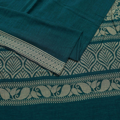 Indian Vintage Sari Green Pure Cotton Hand Woven Baluchari Saree 5yard Ethnic Humans Fringes Dress Making Crafting