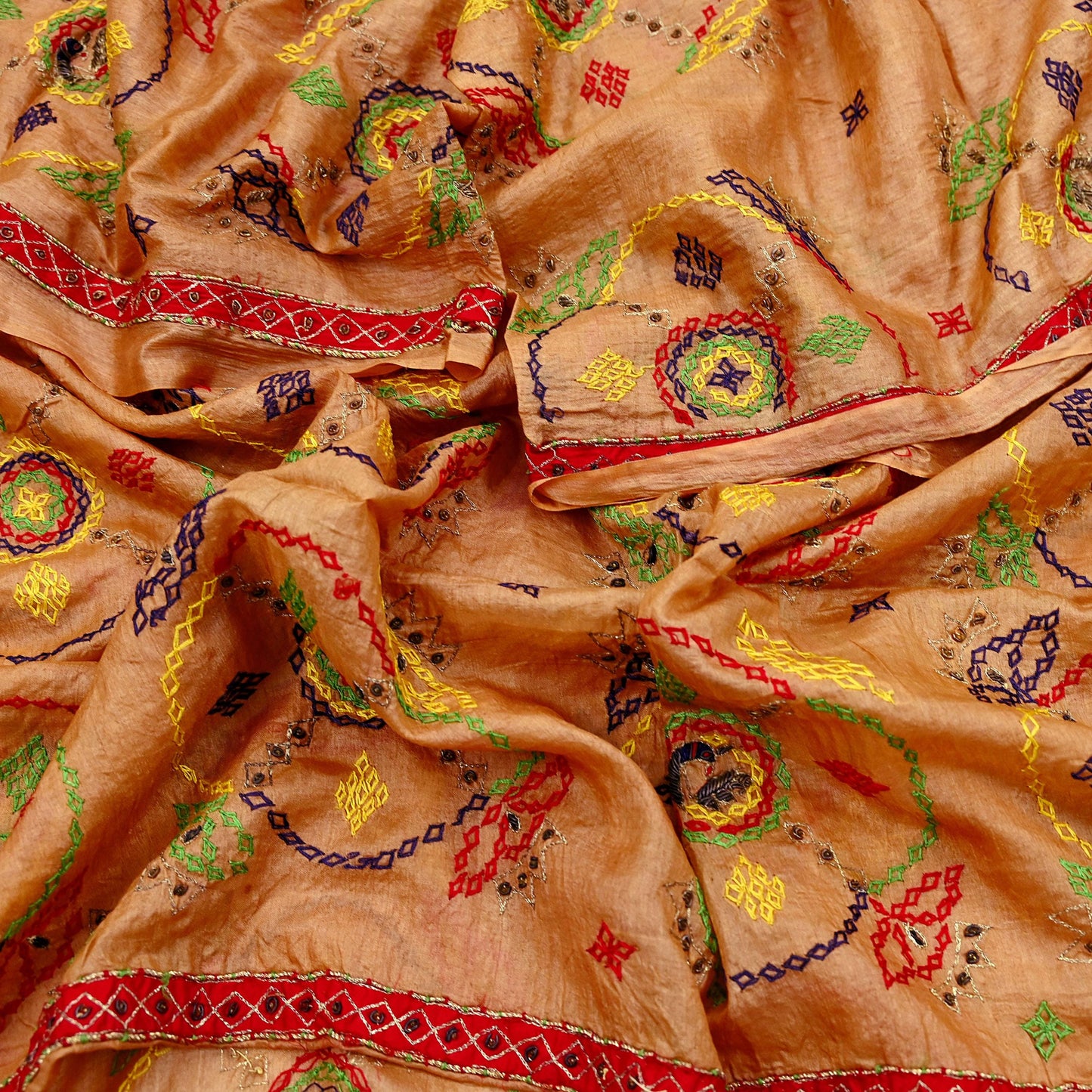 Indian Vintage Black Dupatta Long Stole Pure Silk Hand Embroidered Scarves Veil Scarf Wrap Hippie Boho Zardozi/ Dabka