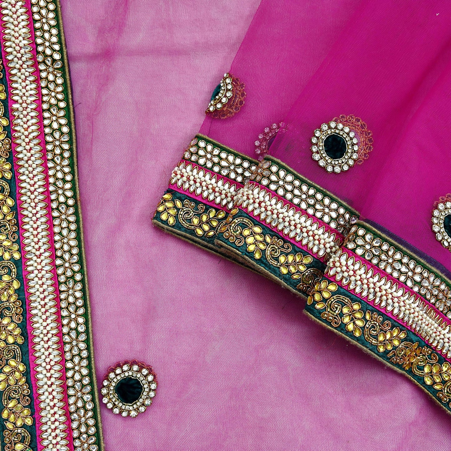 Indian Vintage Heavy Bridal Purple Dupatta Net Mesh Long Stole Hand Embroidered Scarves Golden Zardozi Dabka Zari Sequins Wedding Veil Hijab