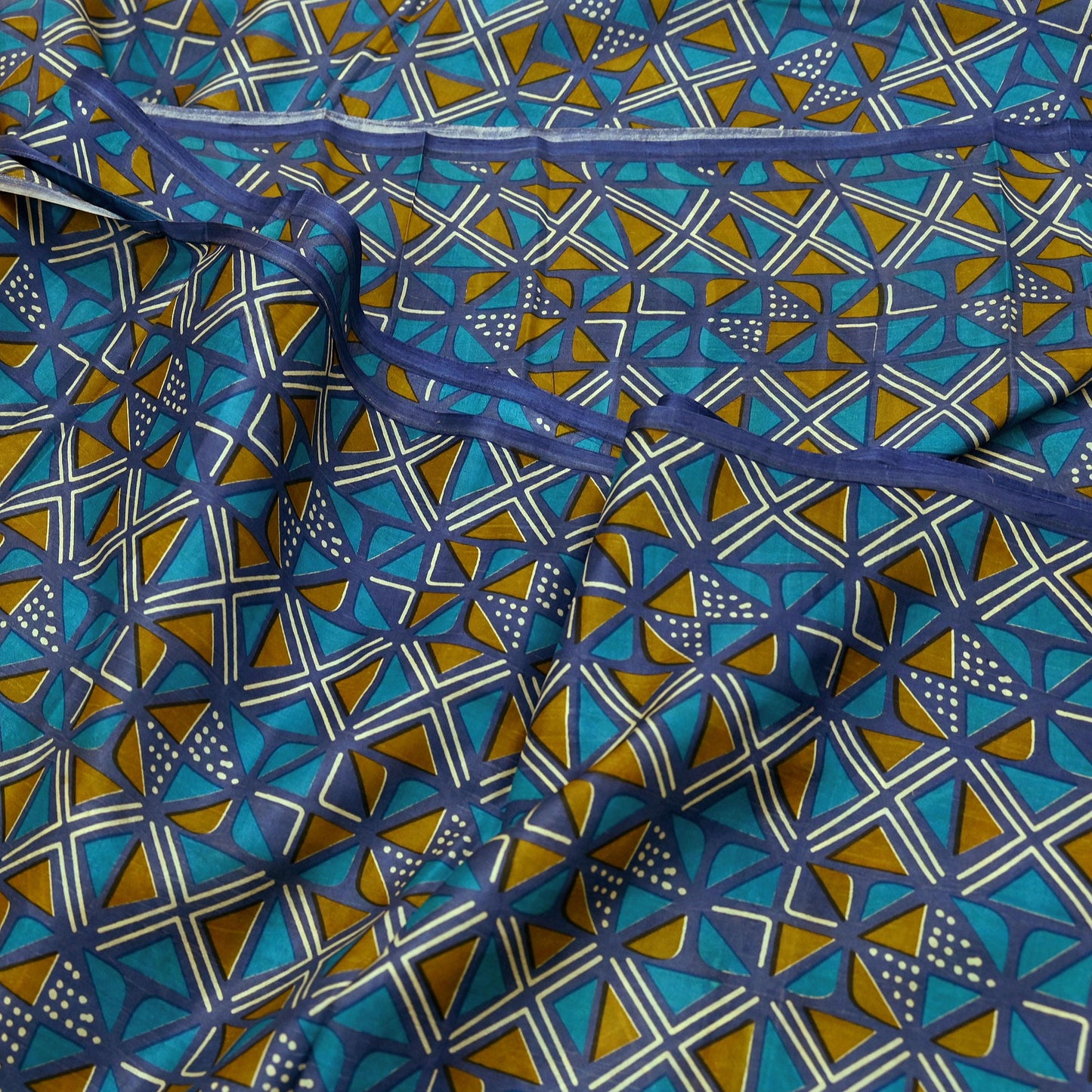 Indian Vintage Sari Green & Gray Pure Silk Printed Sarees Craft Fabric 5yd Sewing Dress Making Floral Crafting Quilting Upcycle Used