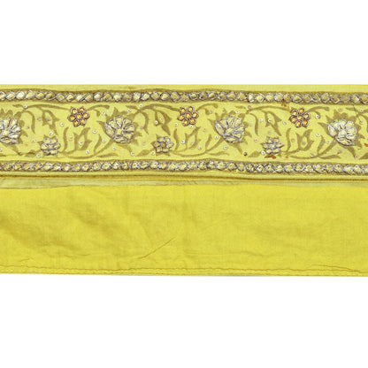 Indian Vintage Saree Border Hand Embroidered Gota Patti 1yd Craft Trim Lace Sewing Sari Ribbon Pure silk  Zardozi/Dabka