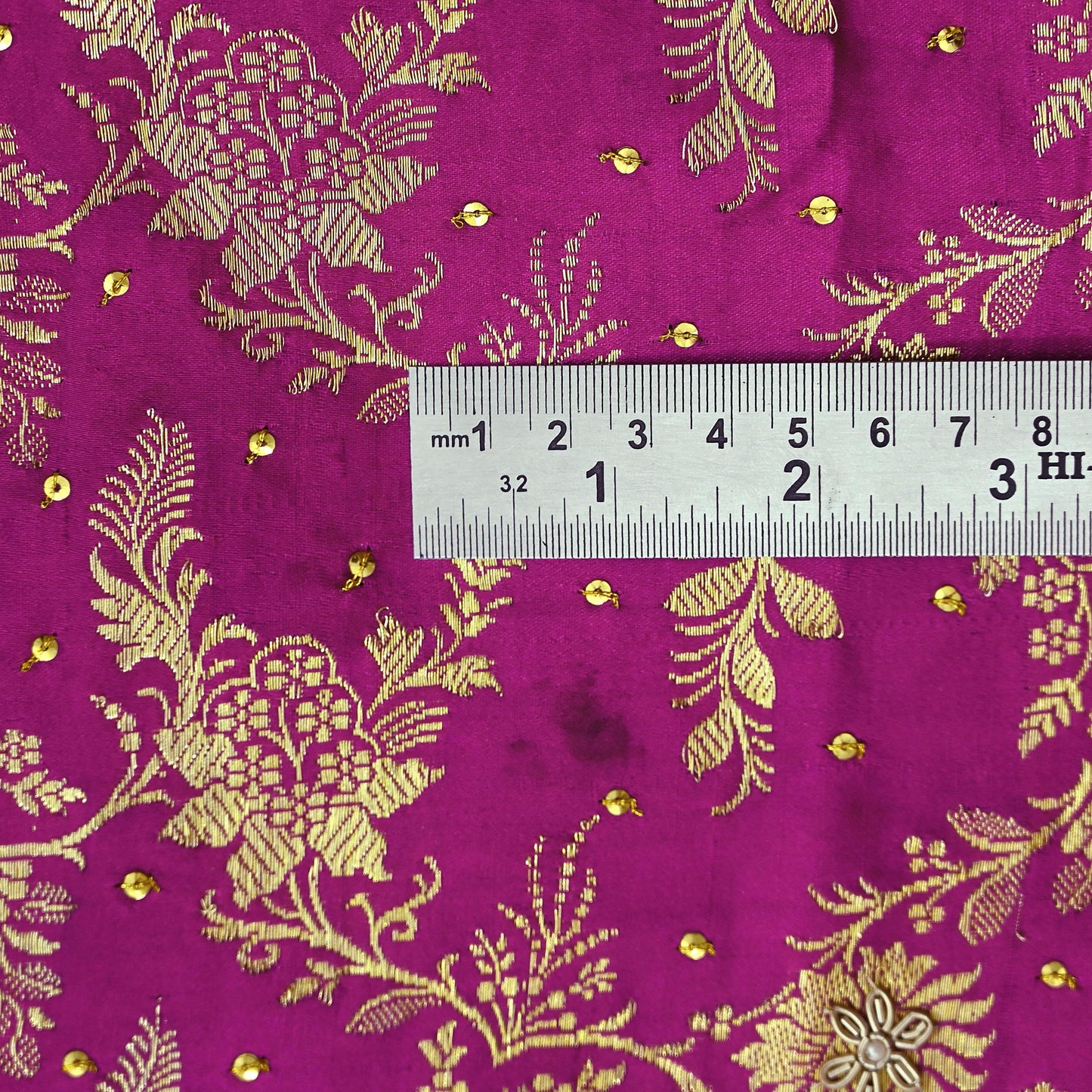 Indian Vintage Pink & Green Heavy Wedding Saree Pure Satin Silk Hand Embroidered Banarsi Brocade Sari Zari/Zardozi/Dabka 5Yd Dressmaking