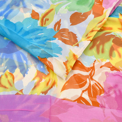 Women Vintage Sari Multi Pure Georgette Silk Printed Saree Craft Fabric Sewing 6Yard Soft Light Dress Making Floral Dress making Crafting