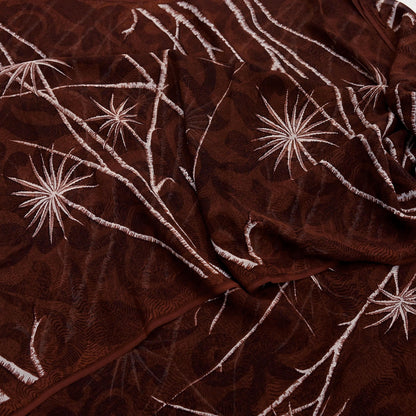Indian Vintage Sari Maroon Pure Georgette Silk Printed Sarees 5Yd Craft Fabric Sewing Soft Light Dress Making/ Designing Quilting Crafting