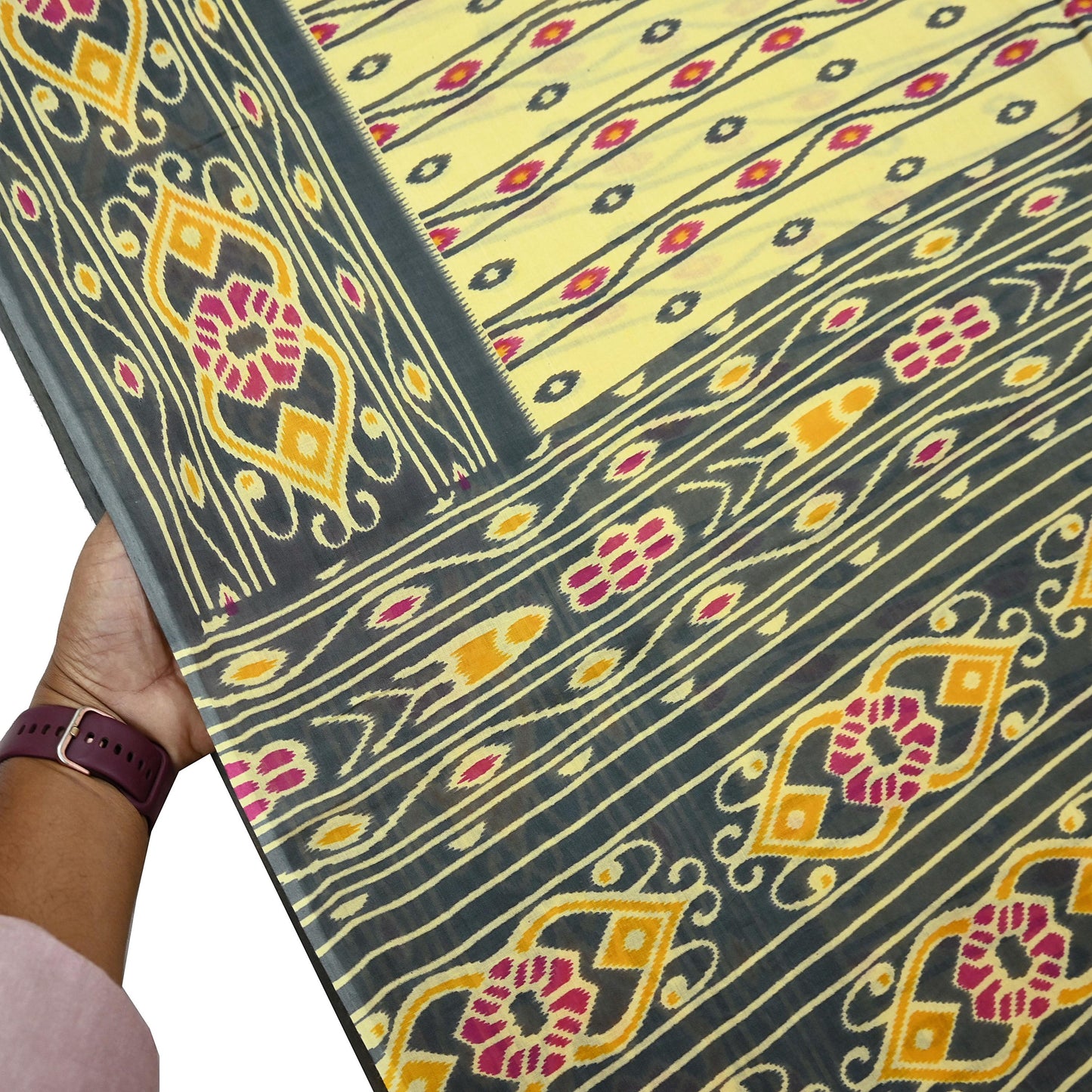 Indian Vintage Sari Blue & Gray Printed 100% Pure Cotton Saree Craft Fabric 5Yd Soft Sewing Sarong Wrap Boho Stripes Dress making Quilting