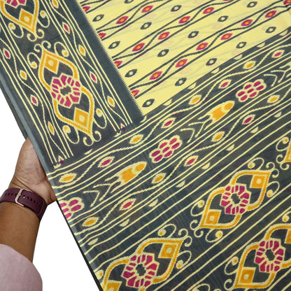 Indian Vintage Sari Blue & Gray Printed 100% Pure Cotton Saree Craft Fabric 5Yd Soft Sewing Sarong Wrap Boho Stripes Dress making Quilting