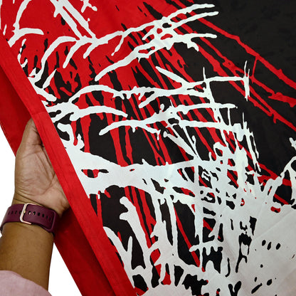 Indian Vintage Saree Black Satin Printed Sari 6yd Sewing Floral Soft Craft Fabric Dressmaking For Crafting Quilting Upcycle