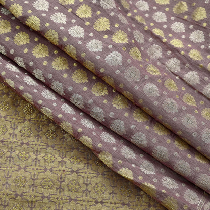 Indian Vintage Sari Brown Pure Cotton Hand Woven Sarees Craft Fabric 5yd Ethnic Crafting Quilting Dress Making Quilting Upcycle