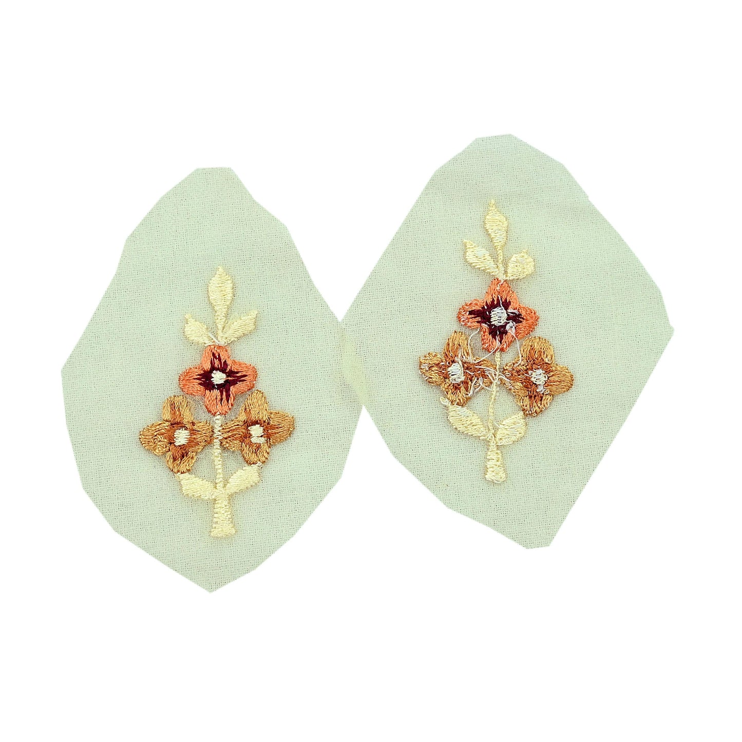 Indian Vintage Yellow Georgette Rare Appliques - set of 10 Embroidered VERY OLD ANTIQUE Snippets Remnants Craft Journals