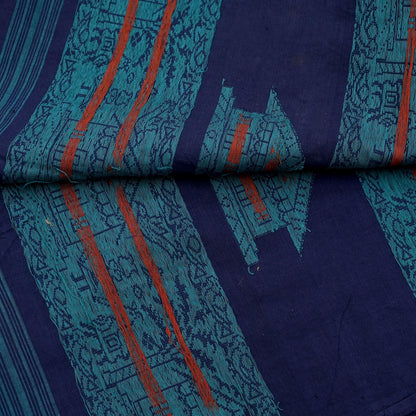 Indian Vintage Blue Dupatta Long Stole Woven Pure Cotton Scarves Veil Soft Fringes
