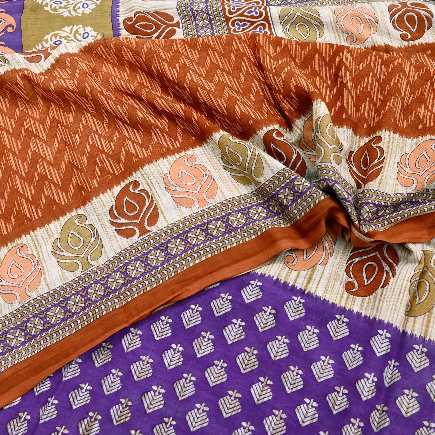 Indian Vintage Multi Saree Printed 100% Pure Cotton Sari Craft Fabric Soft 5Yd Sewing Sarong Wrap Boho Dress Making Quilting Crafting