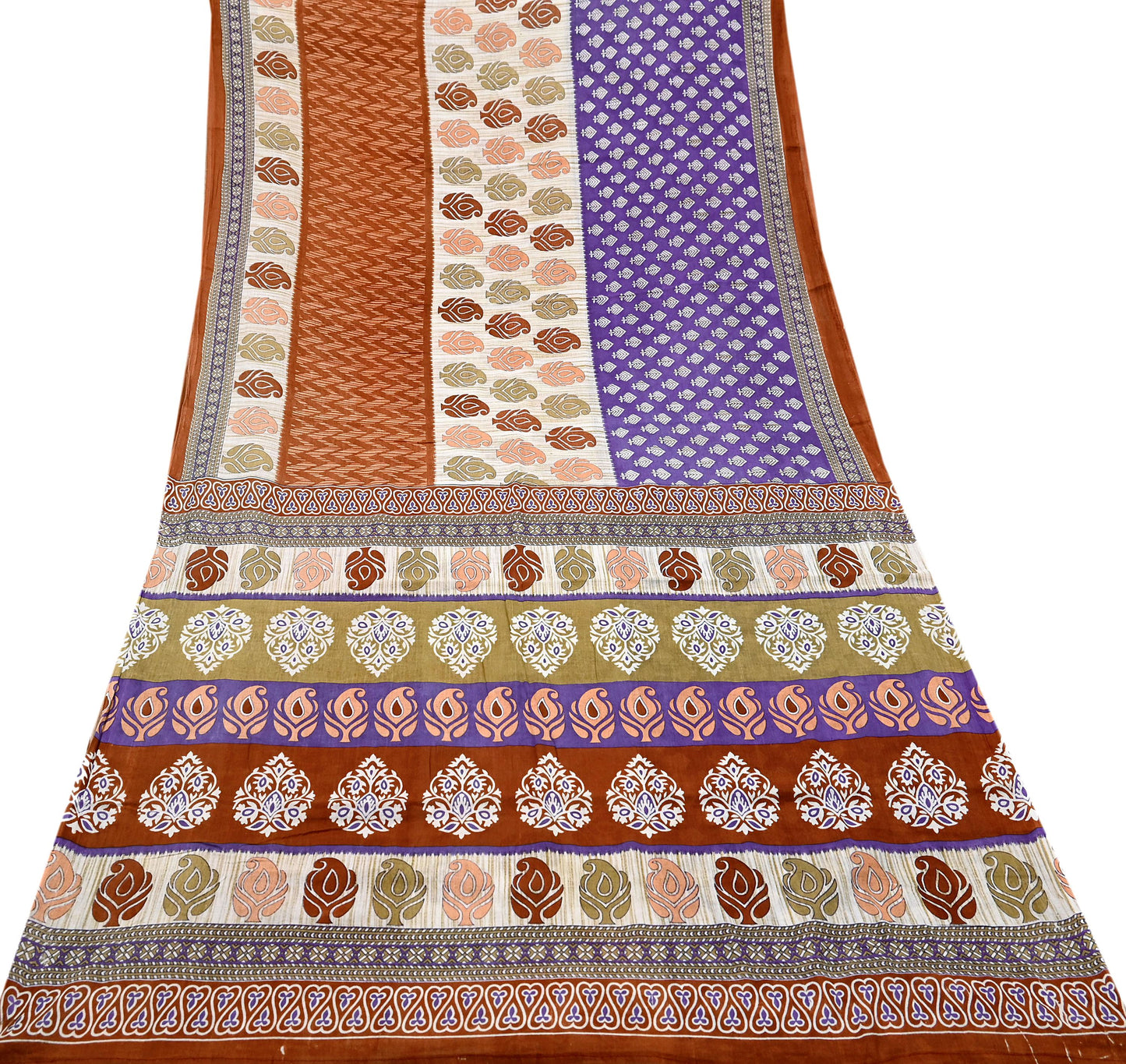 Indian Vintage Multi Saree Printed 100% Pure Cotton Sari Craft Fabric Soft 5Yd Sewing Sarong Wrap Boho Dress Making Quilting Crafting