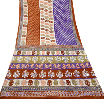 Indian Vintage Multi Saree Printed 100% Pure Cotton Sari Craft Fabric Soft 5Yd Sewing Sarong Wrap Boho Dress Making Quilting Crafting