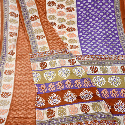 Indian Vintage Multi Saree Printed 100% Pure Cotton Sari Craft Fabric Soft 5Yd Sewing Sarong Wrap Boho Dress Making Quilting Crafting