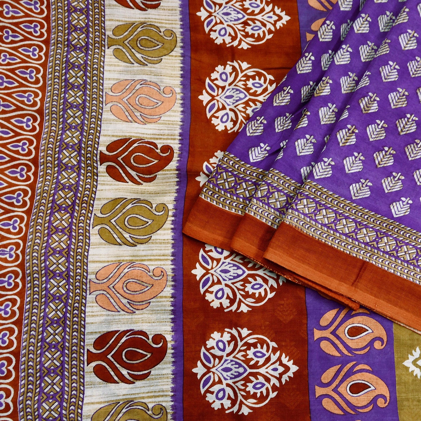 Indian Vintage Multi Saree Printed 100% Pure Cotton Sari Craft Fabric Soft 5Yd Sewing Sarong Wrap Boho Dress Making Quilting Crafting