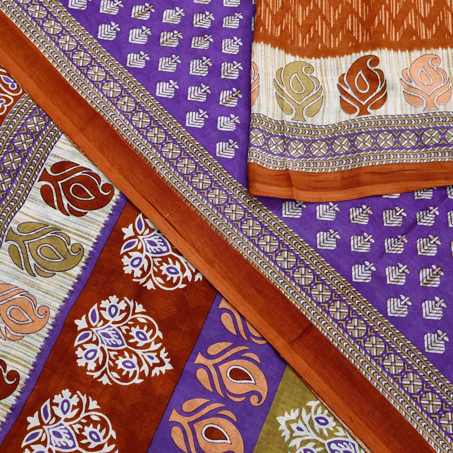 Indian Vintage Multi Saree Printed 100% Pure Cotton Sari Craft Fabric Soft 5Yd Sewing Sarong Wrap Boho Dress Making Quilting Crafting