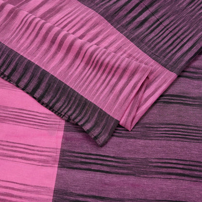 Indian Vintage Sari Pink Woven 100% Pure Cotton Sarees Craft Fabric 5Yd Stripes Upcycle Quilting Crafting Dress making Upcycle Boho Wrap