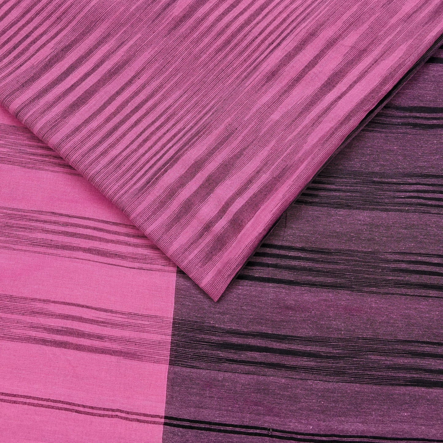 Indian Vintage Sari Pink Woven 100% Pure Cotton Sarees Craft Fabric 5Yd Stripes Upcycle Quilting Crafting Dress making Upcycle Boho Wrap