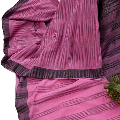 Indian Vintage Sari Pink Woven 100% Pure Cotton Sarees Craft Fabric 5Yd Stripes Upcycle Quilting Crafting Dress making Upcycle Boho Wrap