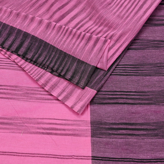 Indian Vintage Sari Pink Woven 100% Pure Cotton Sarees Craft Fabric 5Yd Stripes Upcycle Quilting Crafting Dress making Upcycle Boho Wrap