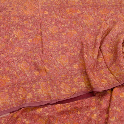 Indian Vintage Sari Brown Printed 100% Pure Satin Silk Sarees 5yd Sewing Craft Fabric Dress Making Wrap Upcycle Quilting Crafting