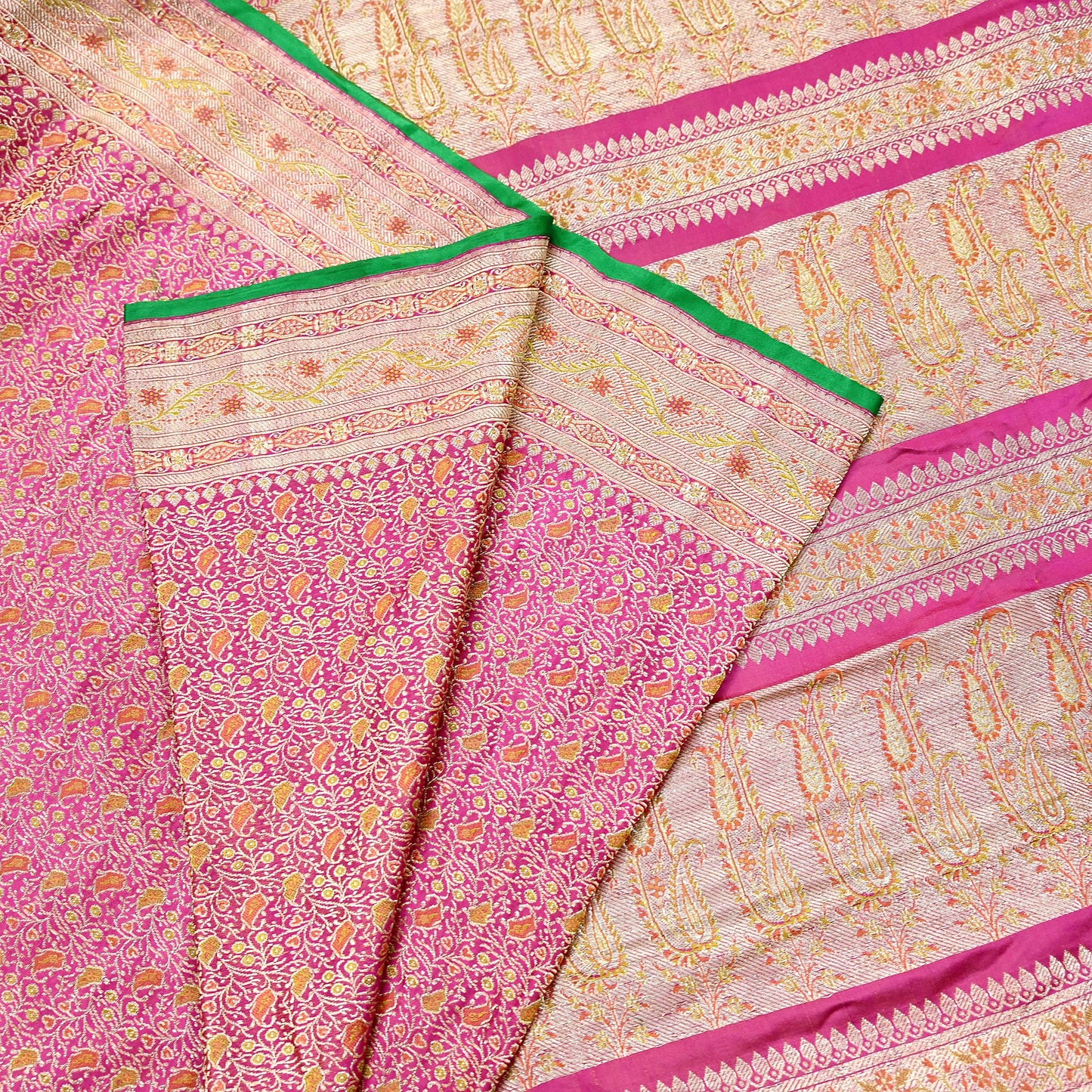 Indian Vintage Sari Pink Heavy Wedding Pure Satin Silk Woven Banarasi Tanchoi Saree 5Yd Ethnic Craft Fabric Upcycle Bridal Heavy Sarees
