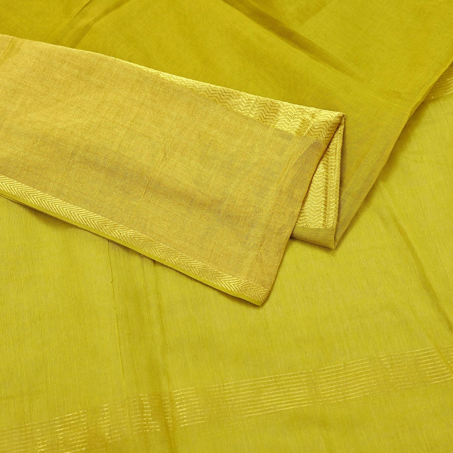 Indian Vintage Dupatta Lemon Green Long Stole Printed Woven Pure Cotton Scarves Veil Golden Zari Soft Stripes Design