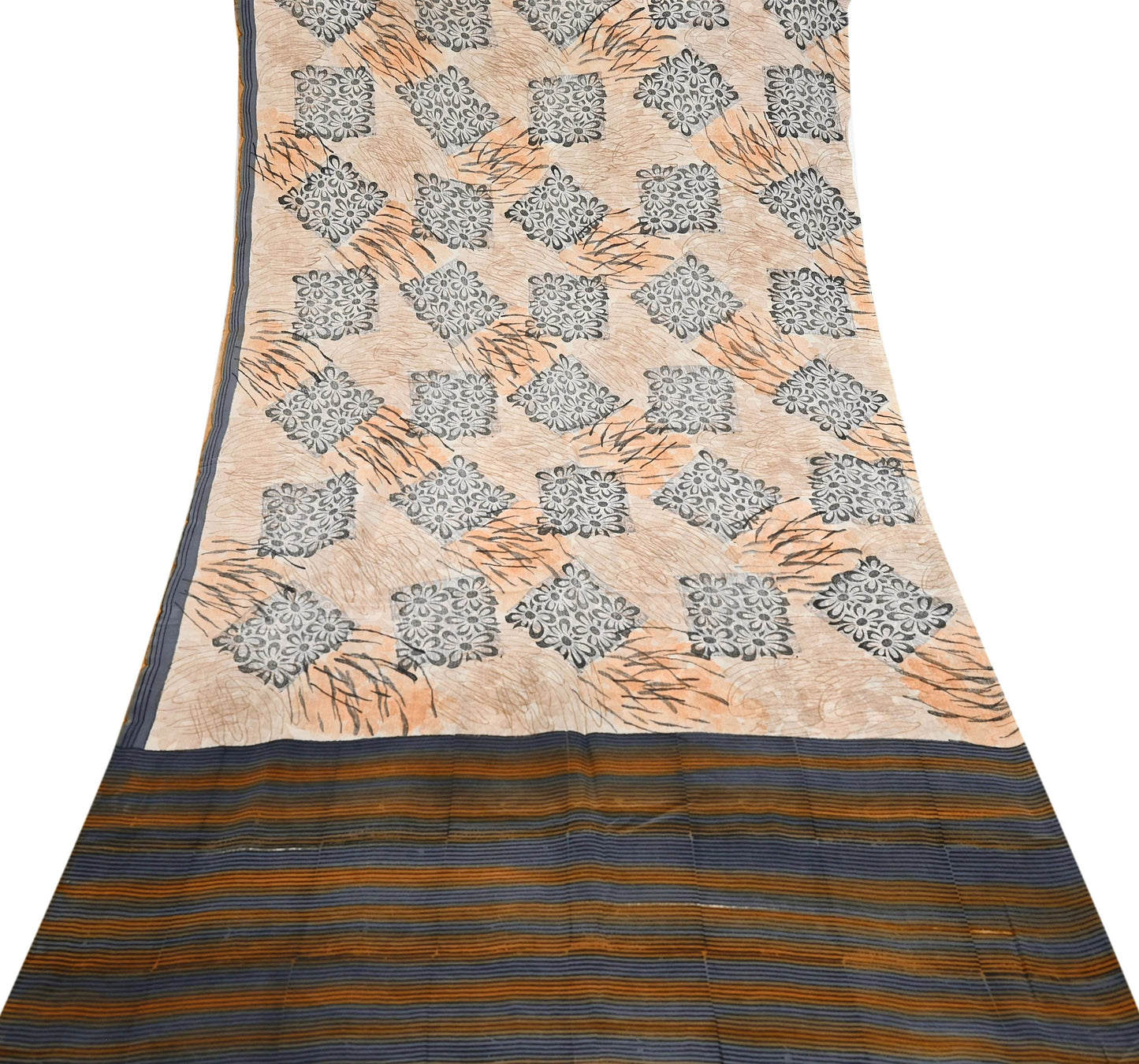 Indian Vintage Sari Multi Pure Crepe Silk Printed Saree 5yard Sewing Floral Soft Craft Fabric Wrap Crafting Quilting Upcycle