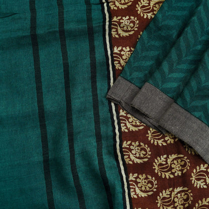Vintage Green & Brown Long Stole Pure Woolen Scarf Printed Dupatta Infinity Scarves Sarong Wrap Veil Woman Hijab Shawl Fabric