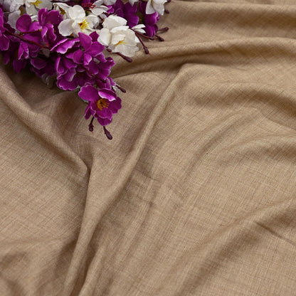 Indian Vintage Brown Pure Woolen Shawl Handmade Suzani Long Throw Stole Warm Stole Floral Design