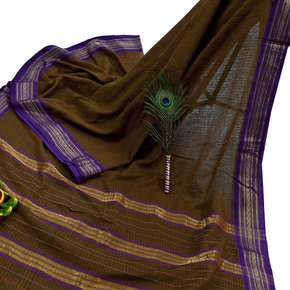 Indian Vintage Sari Green Pure Cotton Hand Woven Sarees 6yd Craft Fabric Ethnic Soft Sewing Zari Dress making Quitting Crafting Upcycle