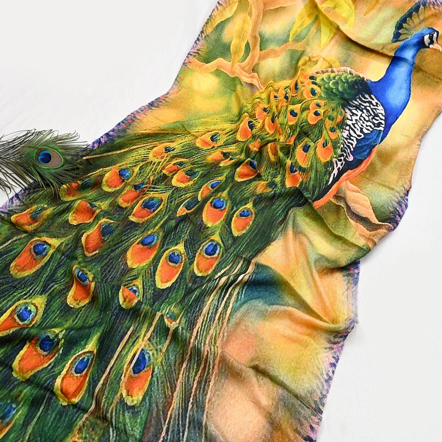 Vintage Long Stole Woolen Scarf Printed Dupatta Infinity Scarves Sarong Wrap Veil Woman Hijab Shawl Craft Fabric