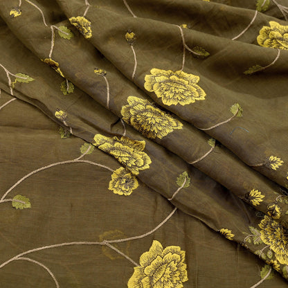 Indian Vintage Dupatta Green Long Stole Pure Silk Embroidered Woven Fabric Scarves Veil Scarf Wrap Soft Hijab Party wear veil