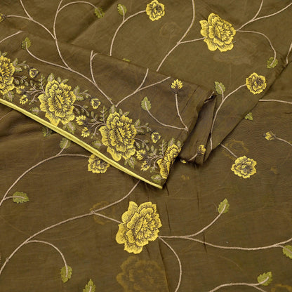 Indian Vintage Dupatta Green Long Stole Pure Silk Embroidered Woven Fabric Scarves Veil Scarf Wrap Soft Hijab Party wear veil