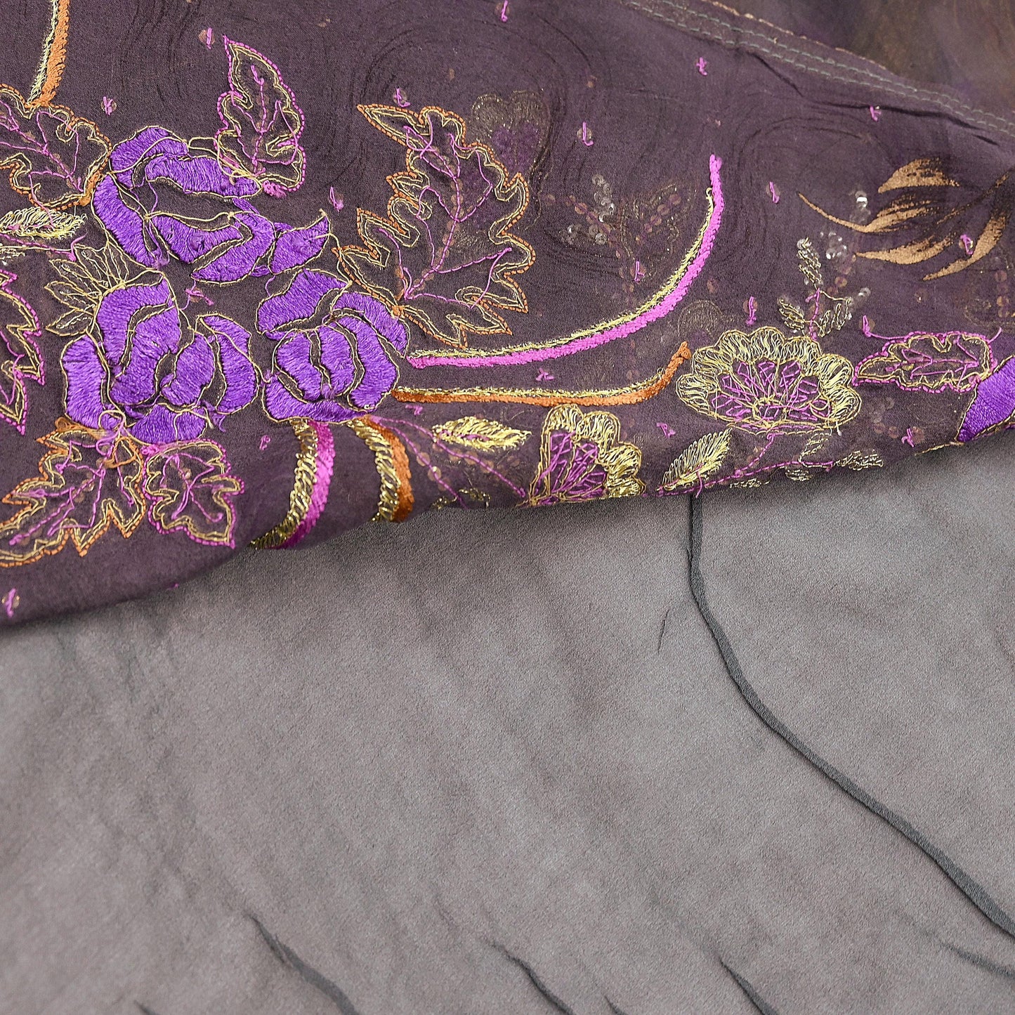 Indian Vintage Heavy Sarees Pure Georgette Silk Hand Embroidered Sari Fabric 6Yd Sewing Ethnic Zardozi/dabka zari Wedding sarees