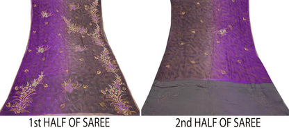 Indian Vintage Heavy Sarees Pure Georgette Silk Hand Embroidered Sari Fabric 6Yd Sewing Ethnic Zardozi/dabka zari Wedding sarees