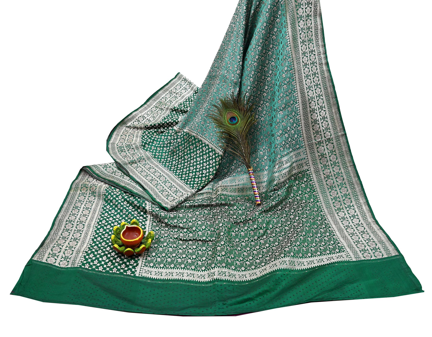 Indian Vintage Sari Heavy Pure Satin Silk Woven Banarasi Brocade Saree Zari 5Yd Ethnic Dress making Crafting Bollywood