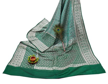 Indian Vintage Sari Heavy Pure Satin Silk Woven Banarasi Brocade Saree Zari 5Yd Ethnic Dress making Crafting Bollywood