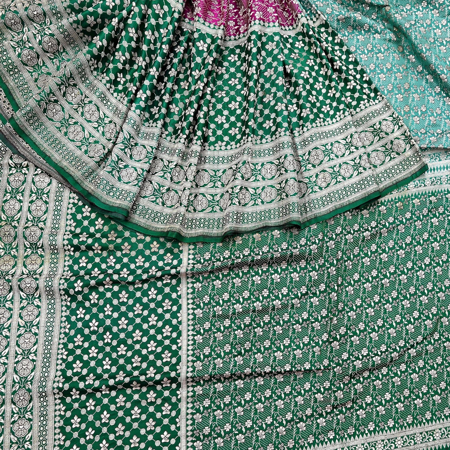 Indian Vintage Sari Heavy Pure Satin Silk Woven Banarasi Brocade Saree Zari 5Yd Ethnic Dress making Crafting Bollywood