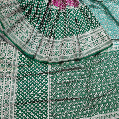 Indian Vintage Sari Heavy Pure Satin Silk Woven Banarasi Brocade Saree Zari 5Yd Ethnic Dress making Crafting Bollywood