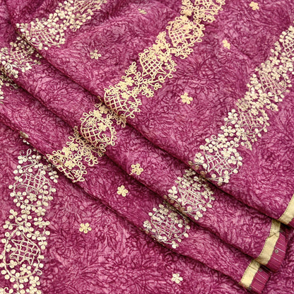 Indian Vintage Sari Hand Embroidered Pure Georgette Silk Sarees Craft Fabric 6Yd Sequins Wedding Sarees Quilting Crafting Upcycle
