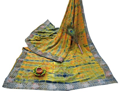 Indian Vintage Sari Multi Pure Crepe Silk Hand Embroidered Sarees 6yd Sewing Floral Craft Zari Dress making Crafting Quilting