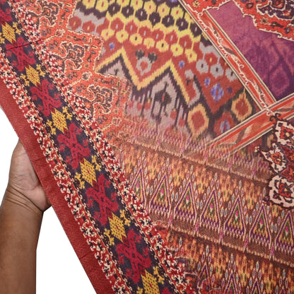 Vintage Multi Saree Artificial Silk Digital Printed Sari Sewing 6yd Craft Fabric Soft Floral Crafting Dress Making Crafting Quilting Upcycle