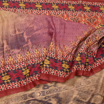 Vintage Multi Saree Artificial Silk Digital Printed Sari Sewing 6yd Craft Fabric Soft Floral Crafting Dress Making Crafting Quilting Upcycle