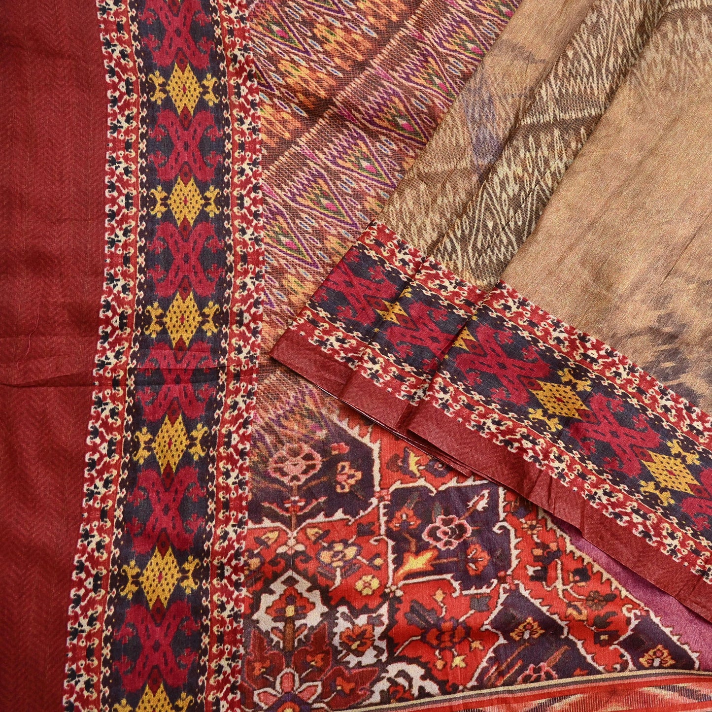 Vintage Multi Saree Artificial Silk Digital Printed Sari Sewing 6yd Craft Fabric Soft Floral Crafting Dress Making Crafting Quilting Upcycle