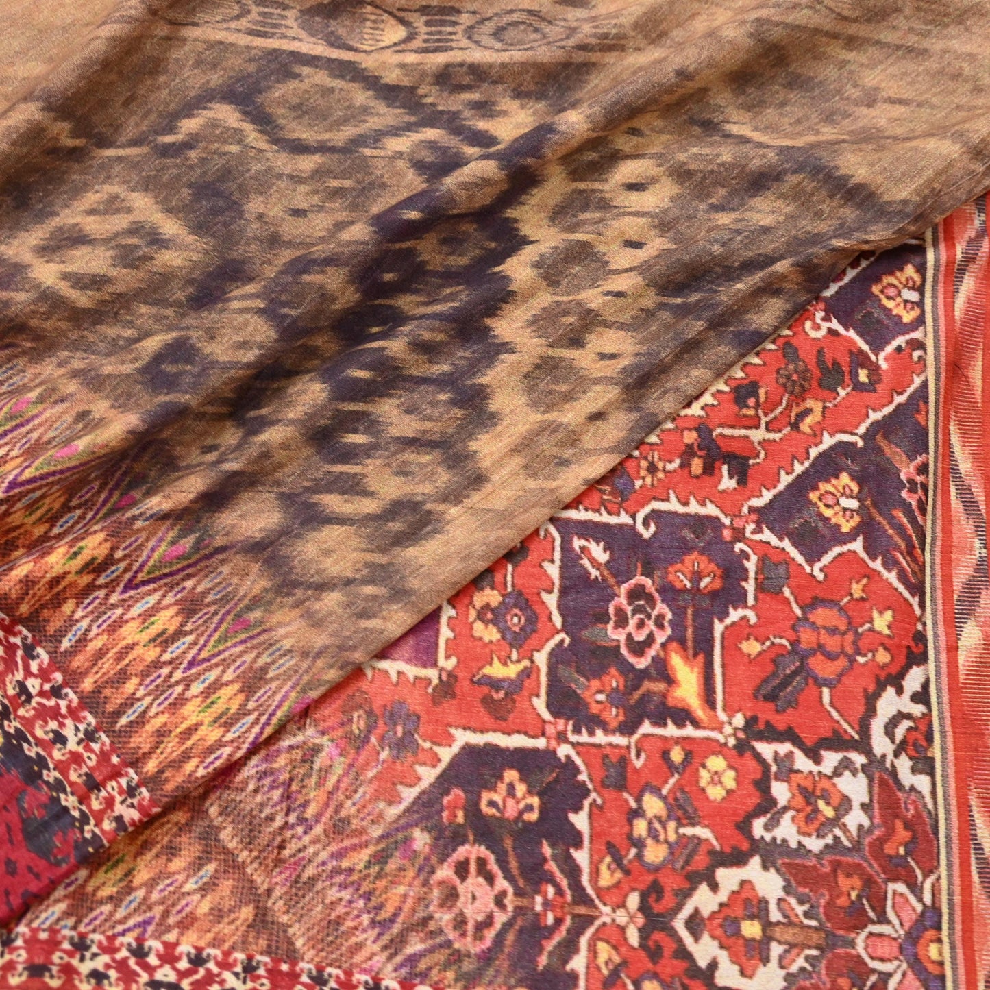 Vintage Multi Saree Artificial Silk Digital Printed Sari Sewing 6yd Craft Fabric Soft Floral Crafting Dress Making Crafting Quilting Upcycle